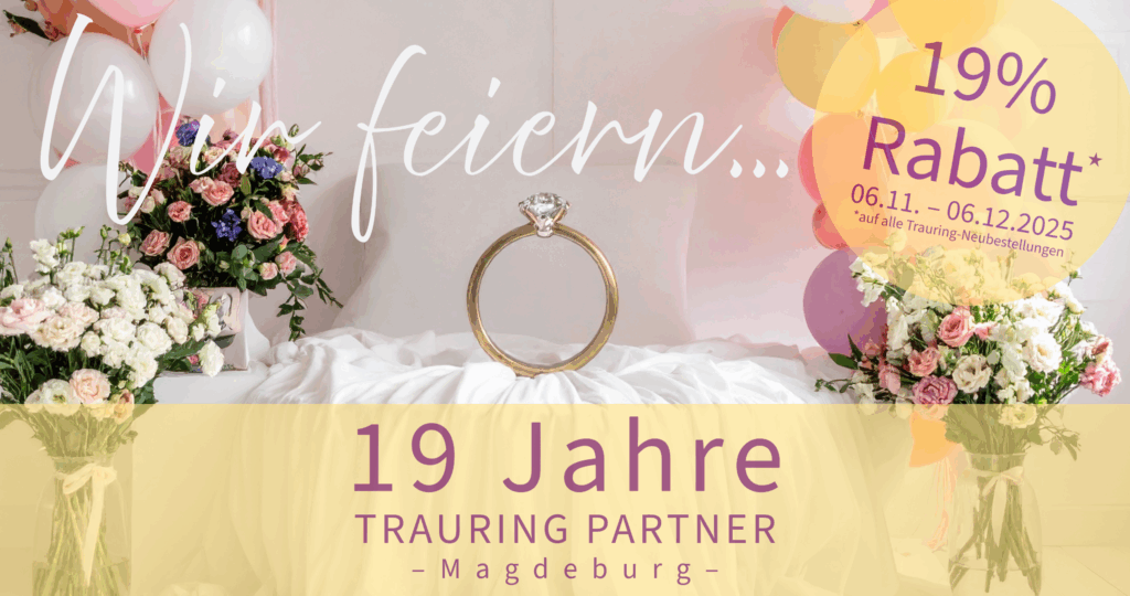 19 Jahre Trauring Partner, 19% Rabatt